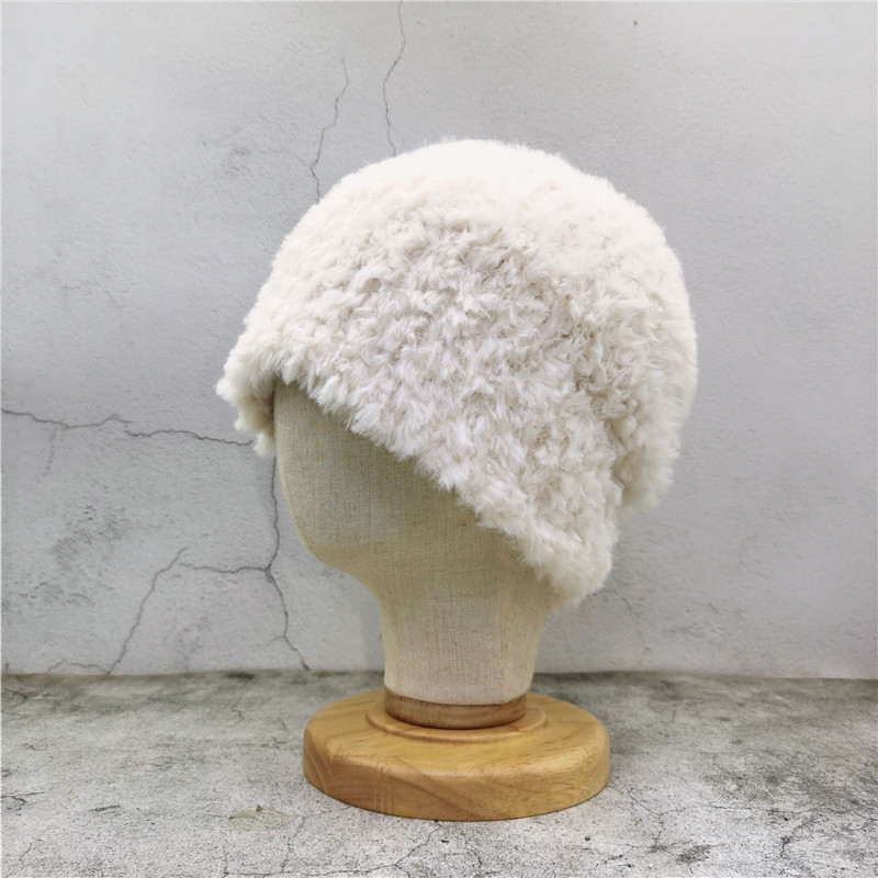 K chapéu de malha chapéu de pilha de pelúcia pulôver chapéu quente de inverno feminino All-Match chapéu de lã chapéu de 
