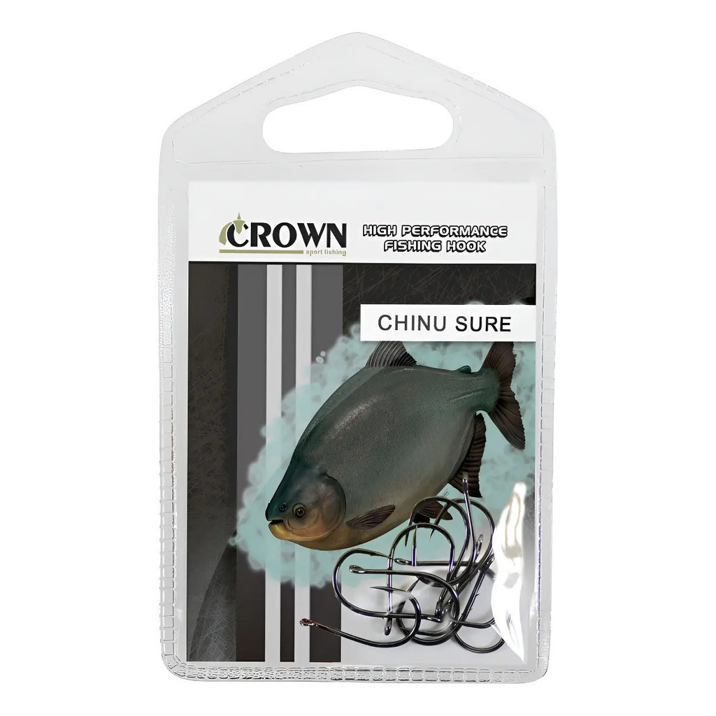 Anzol Pesca Chinu Sure 08 Crown Com 10 Unidades Sem Farpa