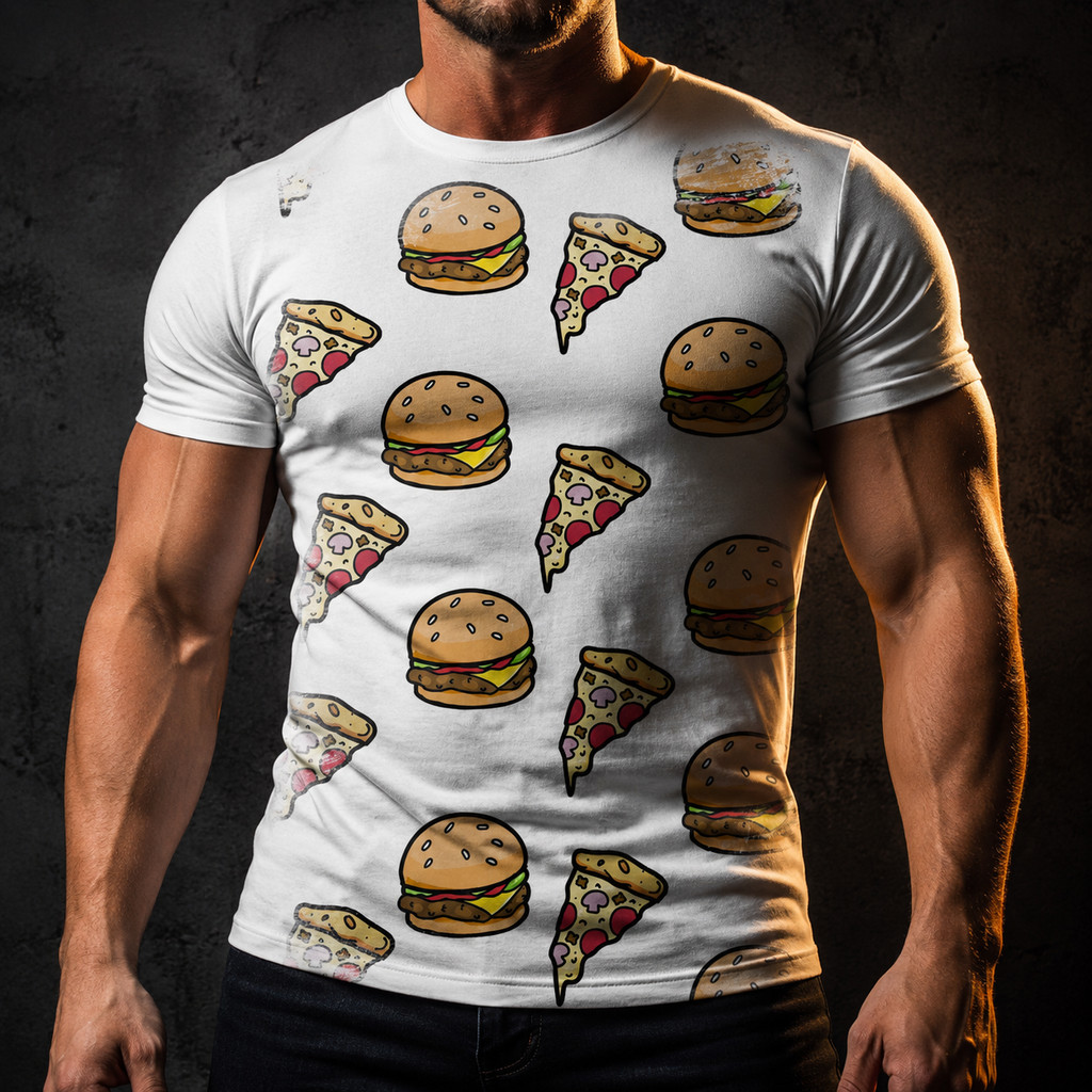 Camiseta Eu Amo Pizza Sanduíche Comida A