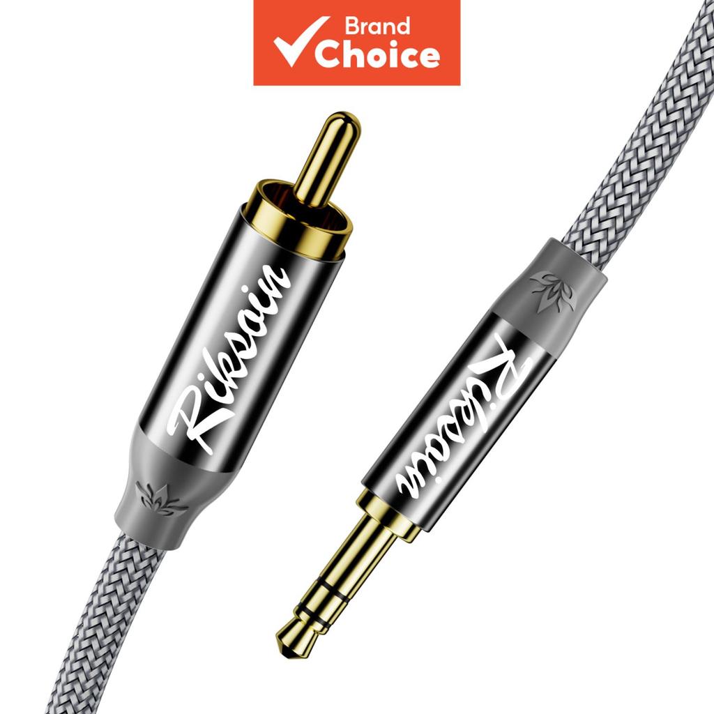 Cabo de Áudio Trançado 3,5 mm para RCA Y Splitter para PC, Caixa de Som, Carro, Estéreo HI-FI, Profissional