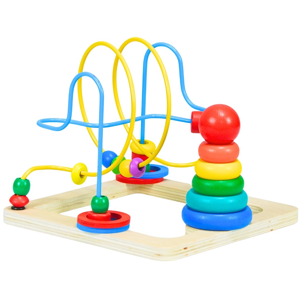 Brinquedo Montessori Sensorial Montanha Russa Aramado Pirâmide De Atividades De Madeira Castela