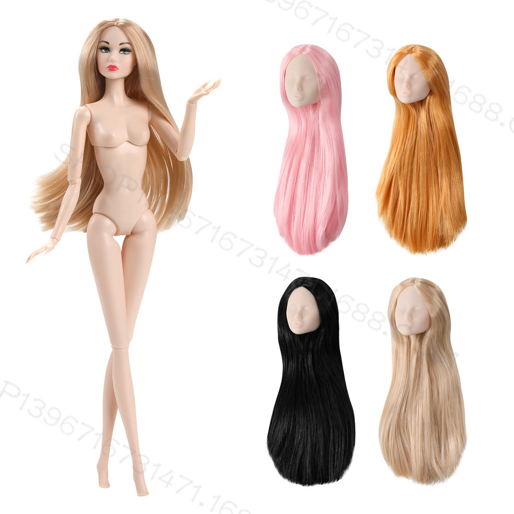 Boneca supermodelo de 30cm, sem cabeça de boneca de maquiagem, cabeça de boneca OB e BJD, estilo de maquiagem diy