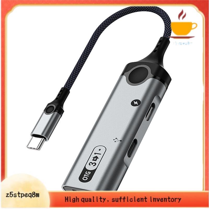 Adaptador 3 Em 1 Tipo C OTG Carregamento Android Leitor De Cartão De Disco U Externo Conversor USB PD 60W Docking Statio