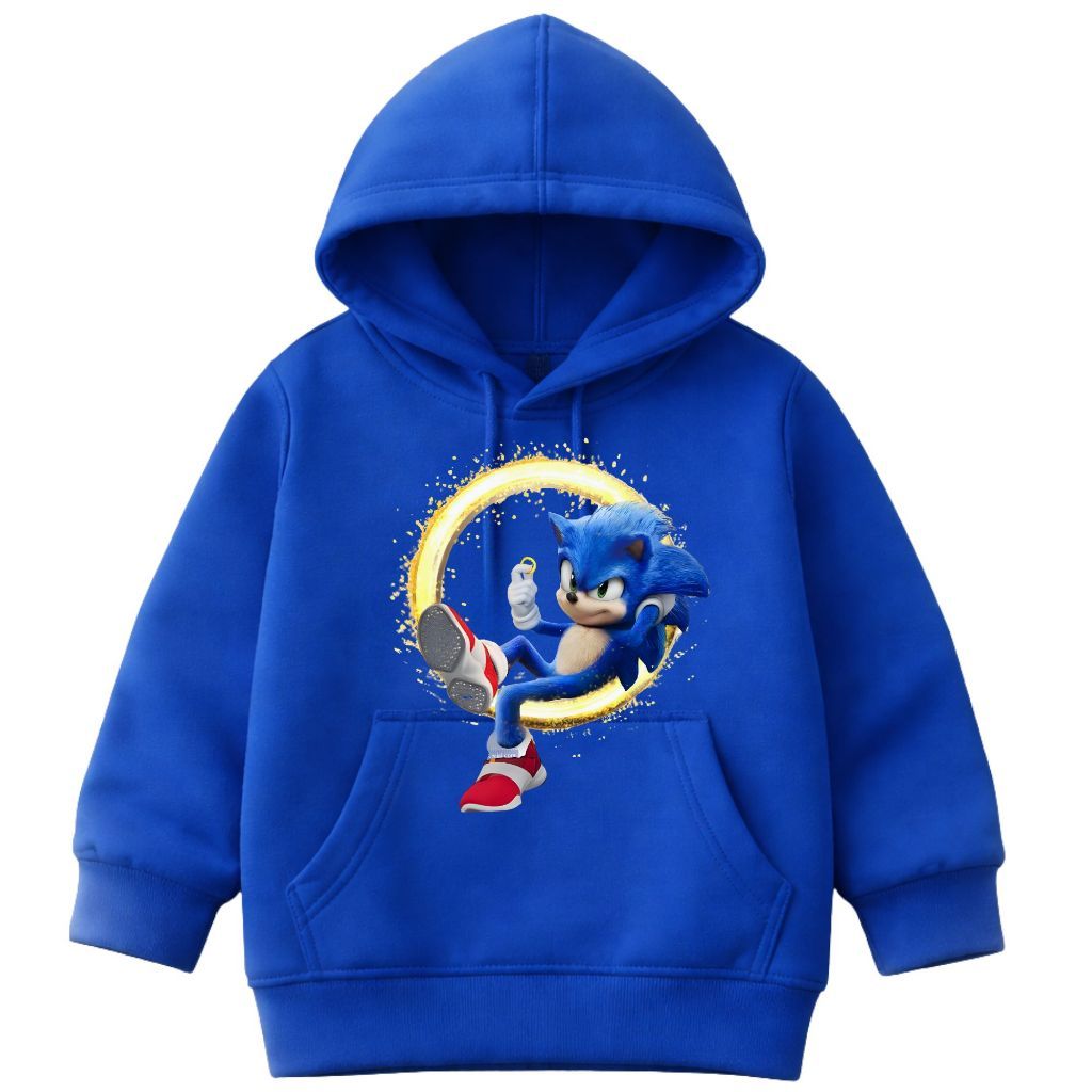 Blusa Moletom Infantil Canguru com Capuz Personalizado Sonic Menino Infanto Juvenil