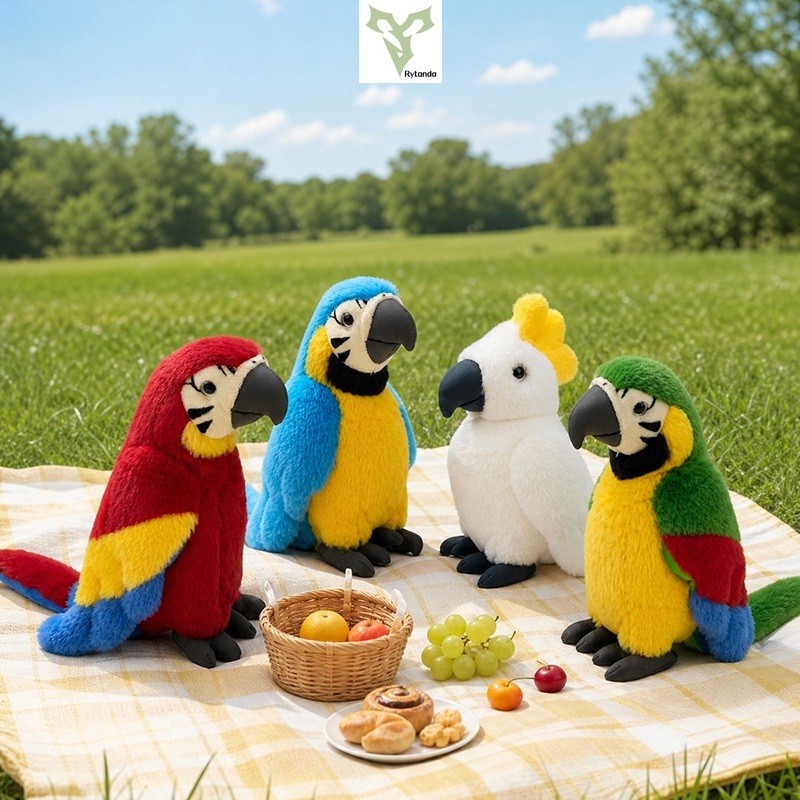 Rytanda Phoenix Cabeça Girassol Papagaio Brinquedo De Pelúcia Bonito Simulação Boneca Diversão Pássaro Decoração Animal