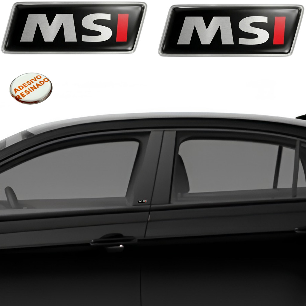 Par Adesivo Resinado Emblema Coluna Volkswagen MSI Polo Virtus Gol Golf Voyage Saveiro Msi