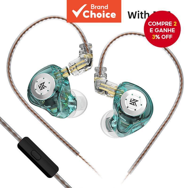 Fones De Ouvido KZ EDX Pro Intra-Auriculares À Prova D'água Com Fio De 3.5 Mm IEM TWS Sem HiFi Estéreo Redução De Ruído