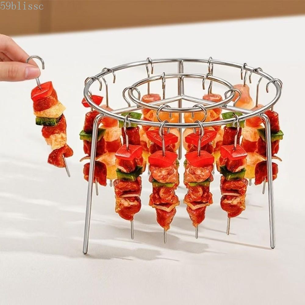 Espetos De Grelha Giratórios BLISSC , Suporte De Espeto De Fritadeira De Ar Antiaderente À Prova De Ferrugem , Com Bastã