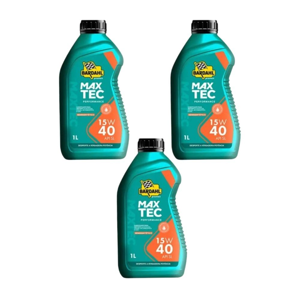 Kit 3 óleo Motor 15w40 Semi Sintético Bardahl Maxtec 1l