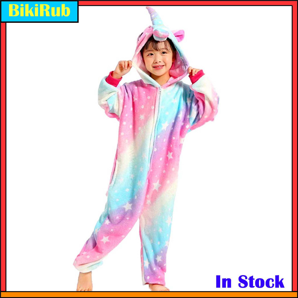 Pijama Com Capuz De Unicórnio Kigurumi De Natal Para Crianças , Fantasia De Macacão De Animal , Roupa De Dormir Aconcheg