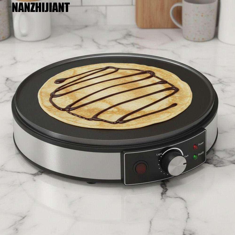 Panqueca Elétrica NANZHIJIANT | Máquina De Crepe Redonda Com Temperatura Ajustável , Alumínio