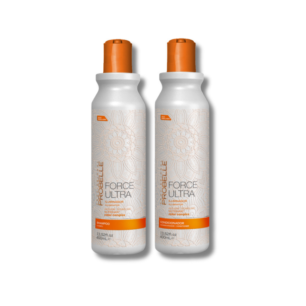 Kit ILUMINADOR Shampoo + Condicionador 400ml FORCE UTRA Probelle