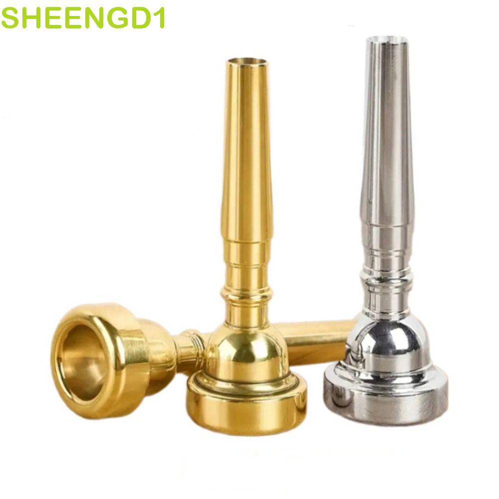 SHEENGD1 Boca De Corneta De Trompete , Bocal De Metal Com Chifre 3C/5C/7C , Latão Prata Ouro Profissional