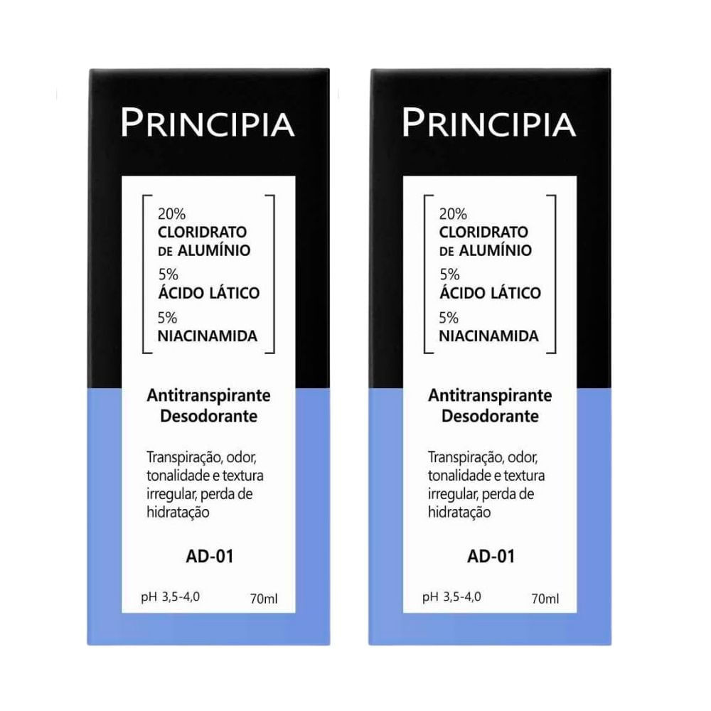Kit 2 Antitranspirante Desodorante Principia AD-01 70ml