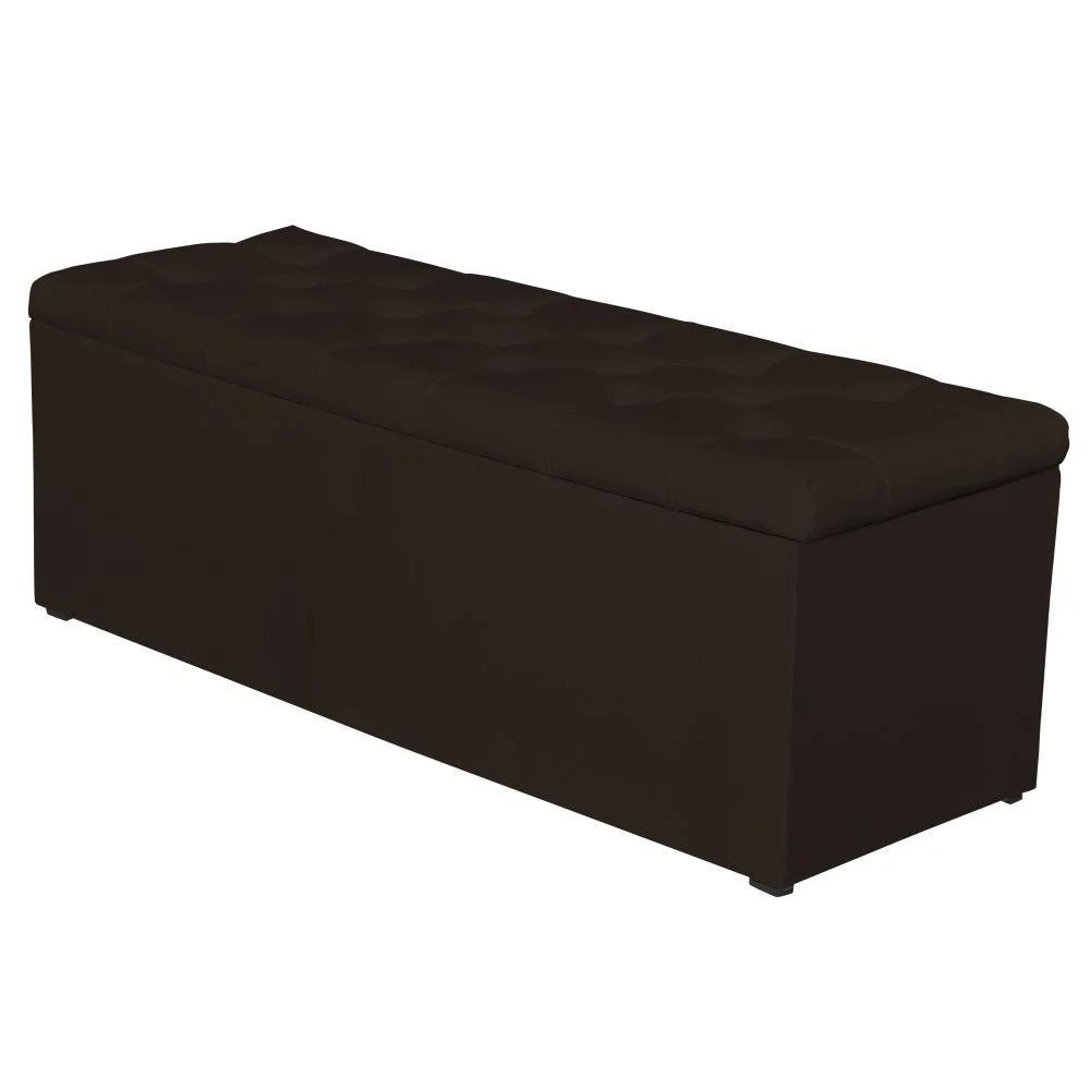 Calçadeira Baú 160cm Paris Corino Marrom - JS Móveis
