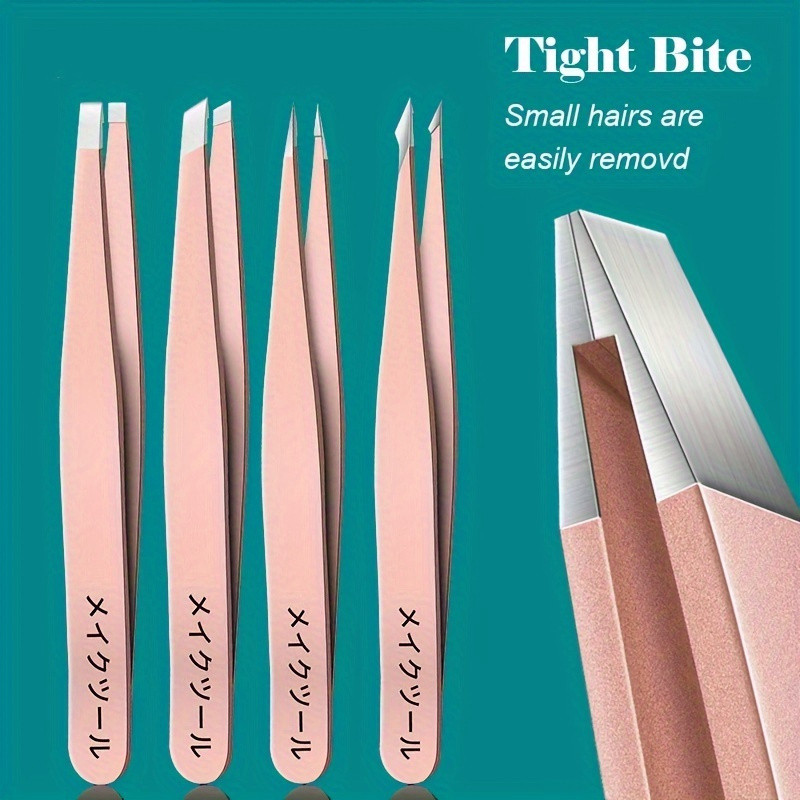 Pinça De Depilação De Sobrancelha De Aço Inoxidável De Precisão , Adequada Para facial , Detritos , Cravos , Cabeças Pon