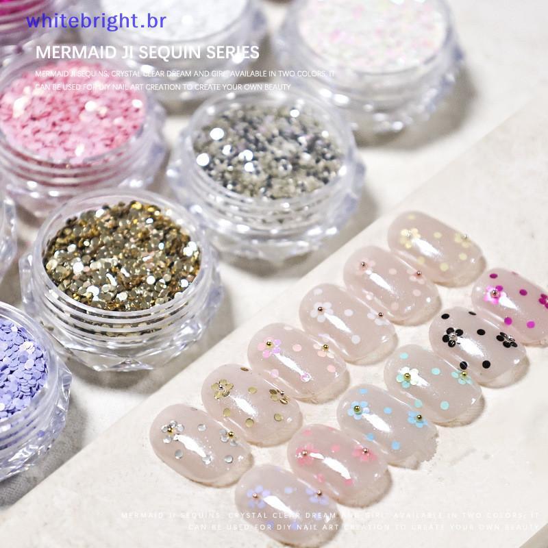 WT 1mm Mini Espumante Prego Glitter Circular Decoração De Unhas Design De Salão De Beleza Acessórios Fofos DIY Nail Art