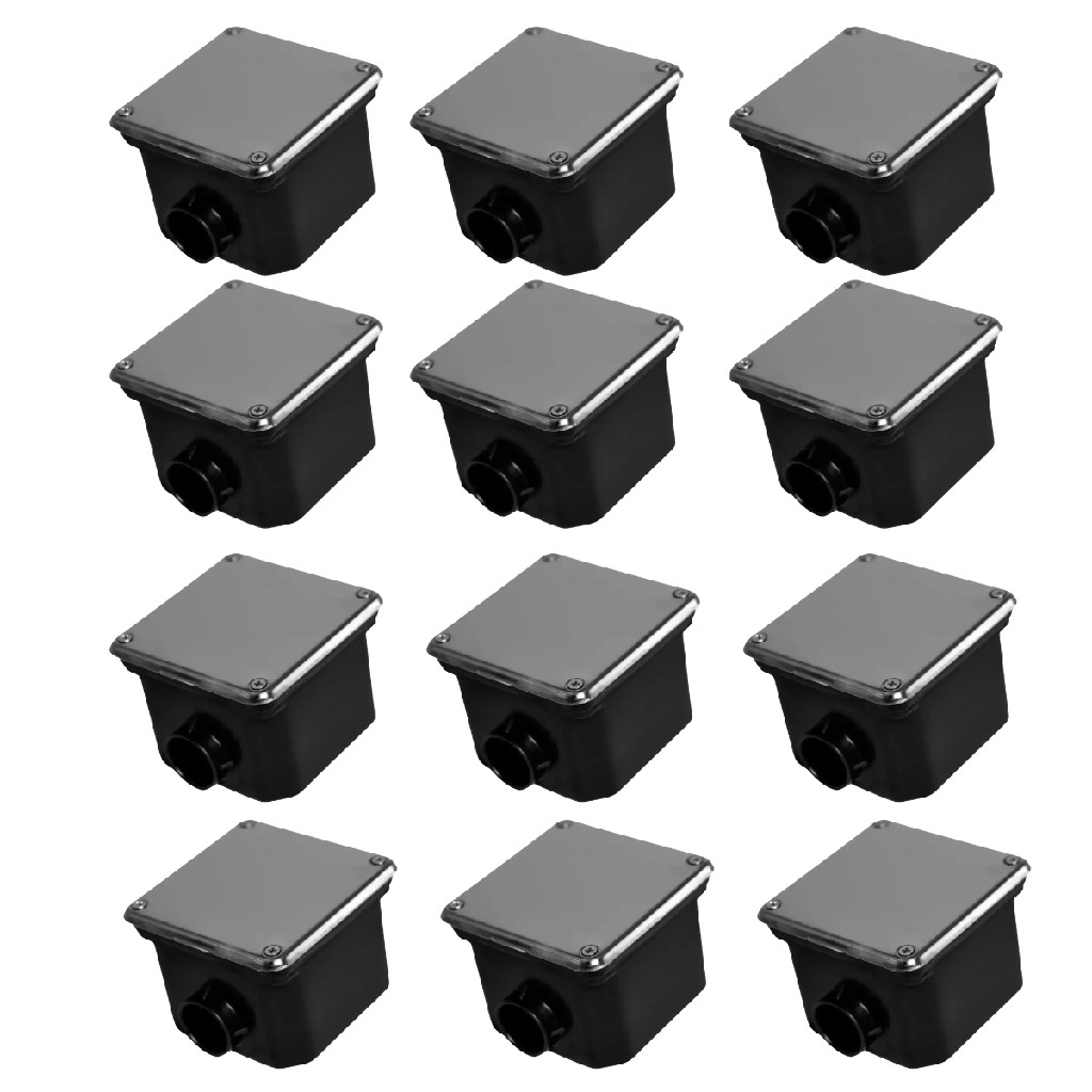 Kit 12 Caixa De Passagem Piscina Tampa Inox Prolongador