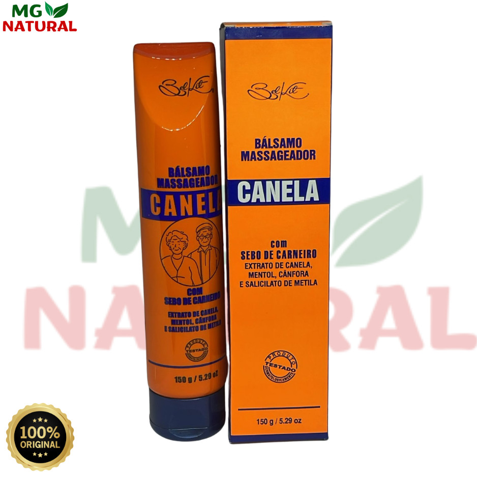 12un Gel Massageador Canela de Velho Belkit 150g com Sebo de Carneiro | Sensação Refrescante e Conforto Diário