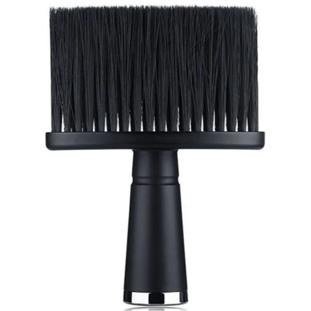 Espanador De Cabelo Barbeiro Largo Cerdas Macias Cor Preto