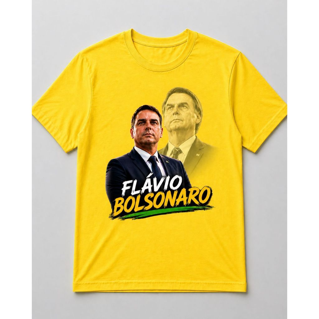 Camiseta Flávio Bolsonaro Masculina Algodão  Premium Estampa Politica Confortável