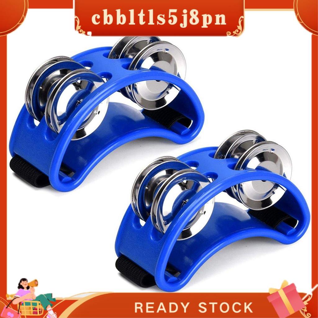 cbbltls5j8pn Alto-Falante 2 Pcs Percussão De Pandeiro De Pé , Pedal De Instrumento Musical Com Jingle Bells De Aço-Azul