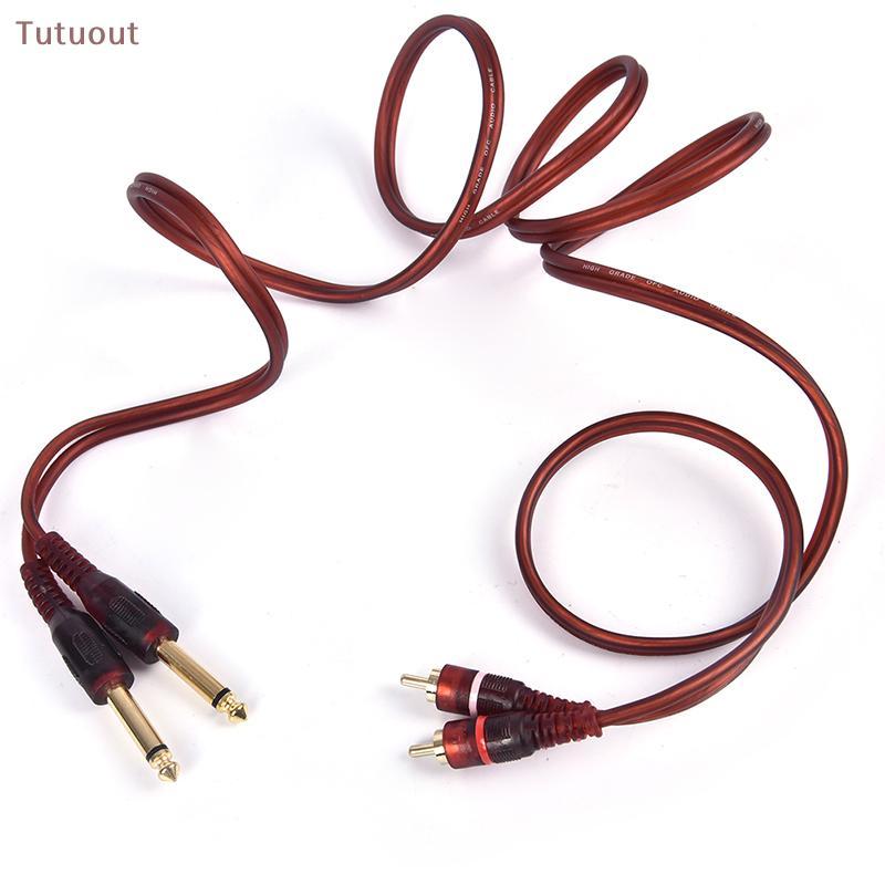 Cabo TUTU 1.5M , De Áudio Misturador Macho RCA Duplo Para De 6.35 Mm E 1/4 Polegadas BR