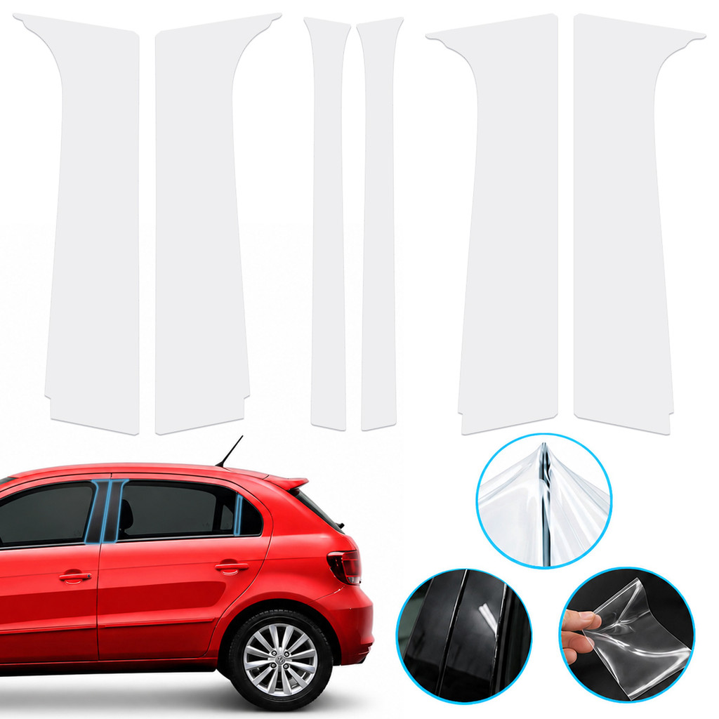 Adesivos PPF Película Protetora Coluna Para Vw Gol G5 Brilho