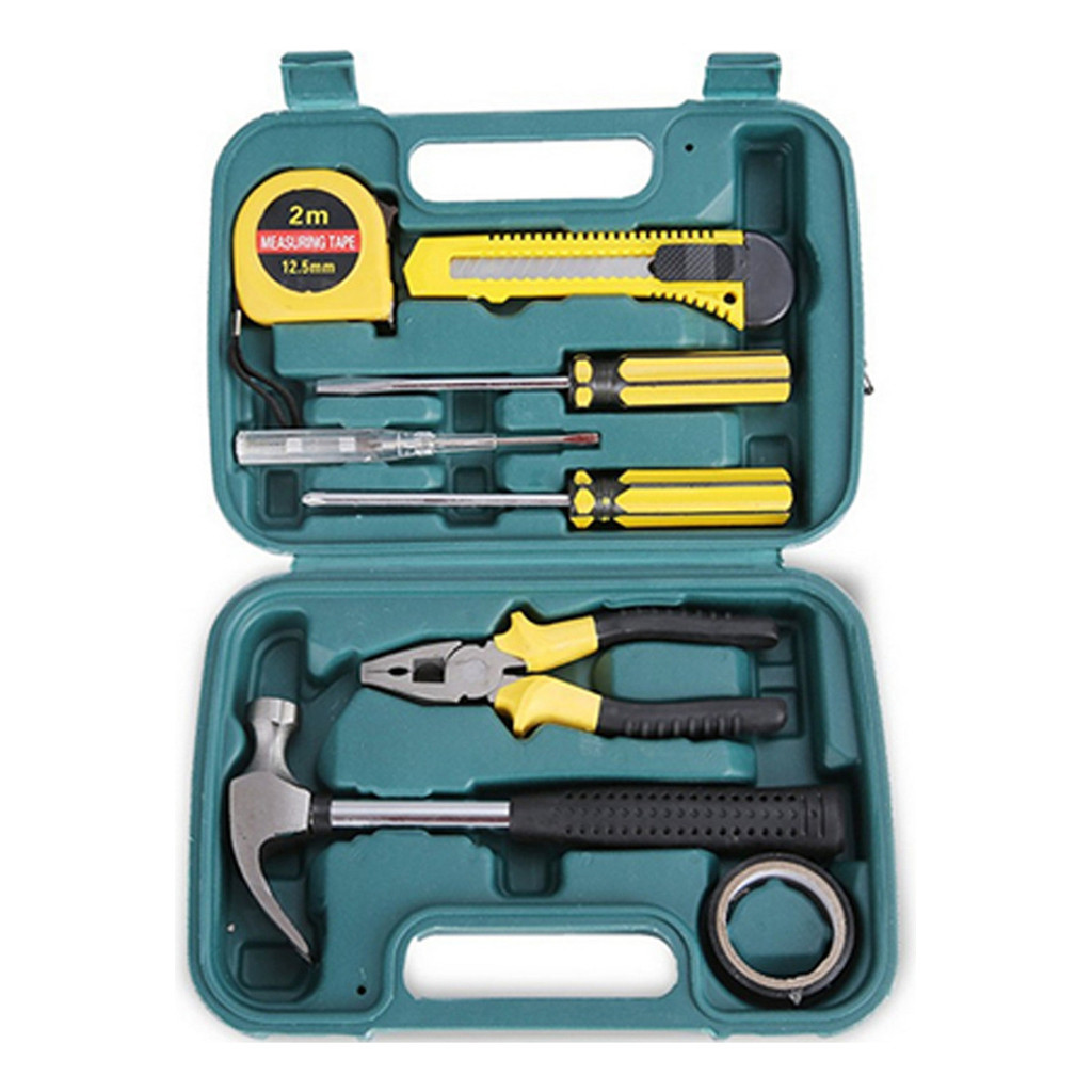 Kit de Ferramentas Domésticas 9 Peças com Maleta para Reparos Domésticos e Emerg