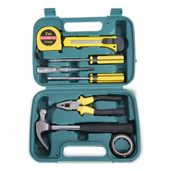Kit de Ferramentas Domésticas 9 Peças com Maleta para Reparos Domésticos e Emergências