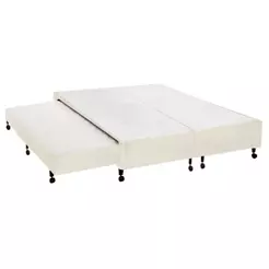 Cama Box Base c/Auxiliar Queen Poli Tecido Clean (158x198x27) - Castor