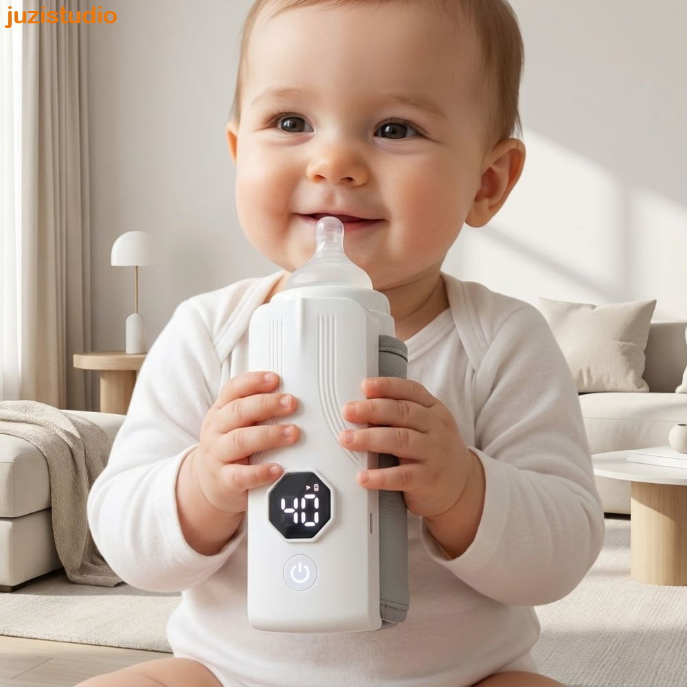 Aquecedor De Leite Para Bebê JUZISTUDIO , Controle De Temperatura De 6 Níveis , Display LED , Mamadeira , Sem BPA