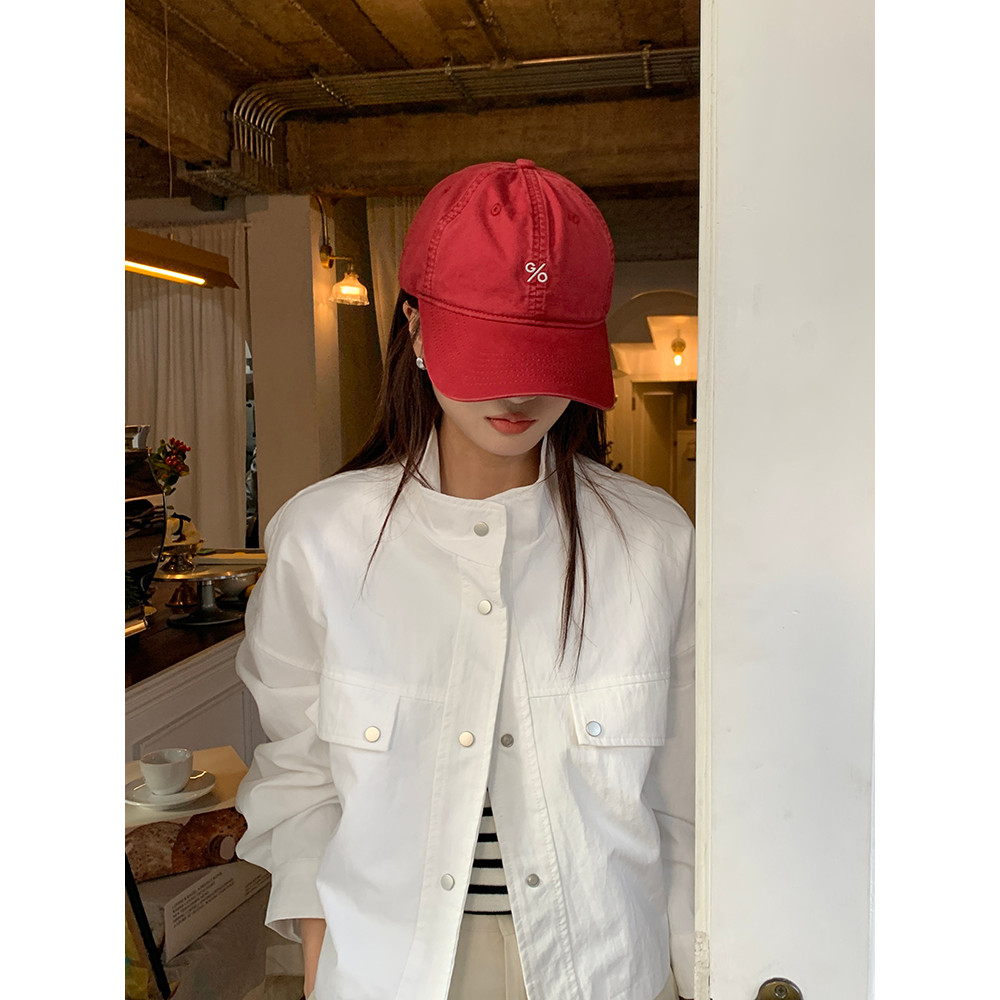 Nismoto common americano Retro angustiado chapéu de beisebol feminino outono inverno novo estilo de aba larga protetor s