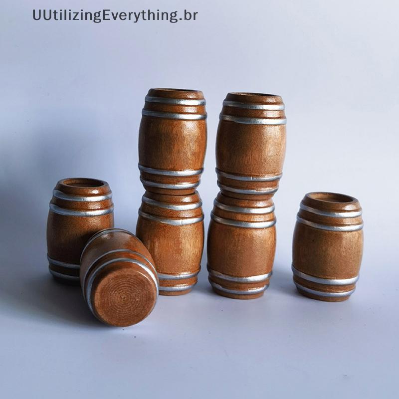 UUTIL Minúsculo Barril De Vinho Tinto De Madeira Em Miniatura-Decoração De Casa De Boneca (Escala 1 : 12)