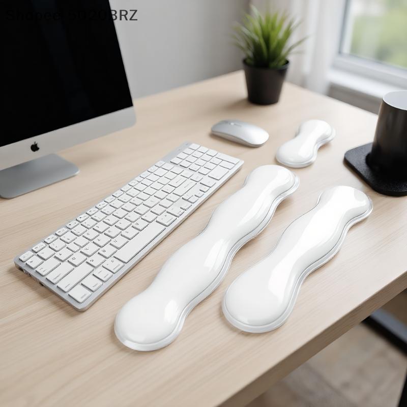 [THEBR] Mouse Pad Com Descanso De Pulso , Teclado , Console De Jogos De Escritório De Mesa Transparente De Silicone Anti