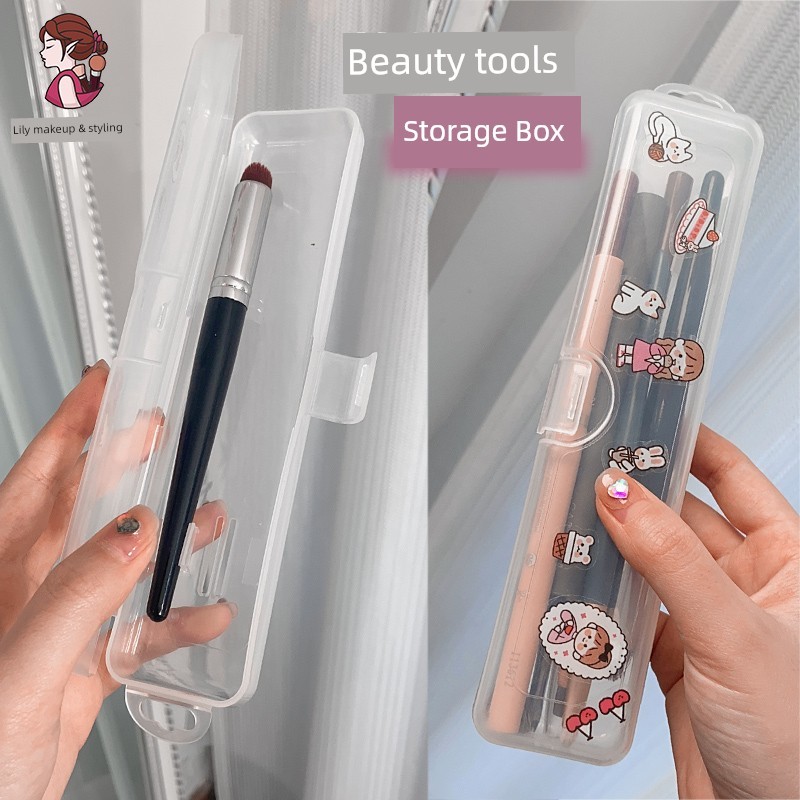 pincel maquiagem kit pincel maquiagem Pincel labial caixa de armazenamento de pincel de maquiagem portátil caso tira lon
