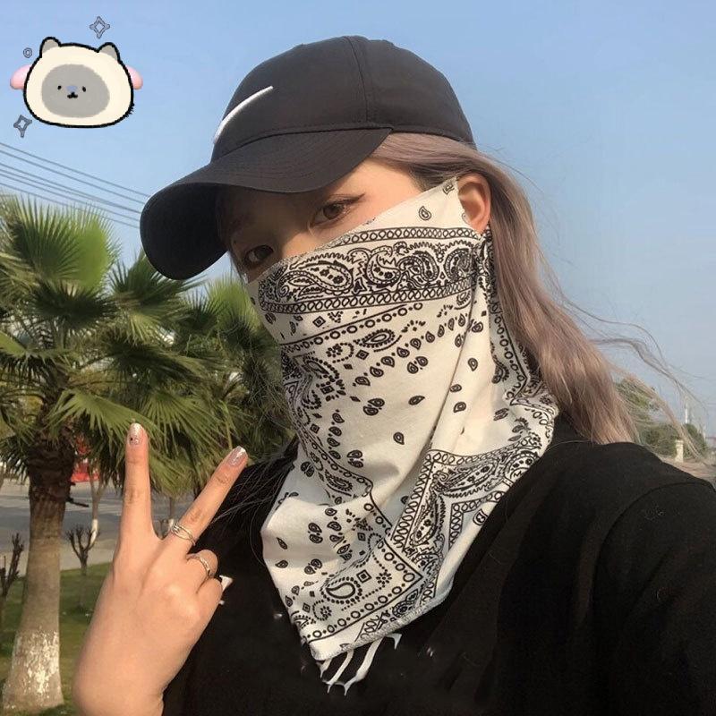 Capa Facial Mulher Protetor Solar Máscara De Equitação Rosto Pescoço Pára-Sol Anti-UV Lenço De Orelha Véu Tropical YK JP