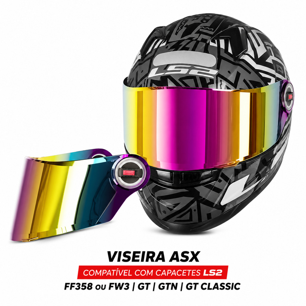 Viseira Camaleão para Capacete LS2 FF358 ou FW3 GT GTN GT CLASSIC ASX
