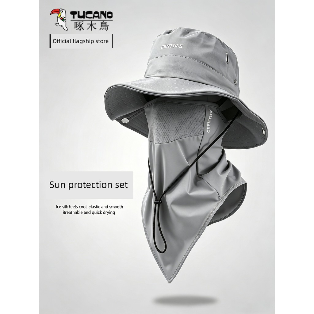 boné masculino boné Woodpecker verão guarda-sol balde chapéu masculino rosto cheio protetor solar máscara pesca chapéu