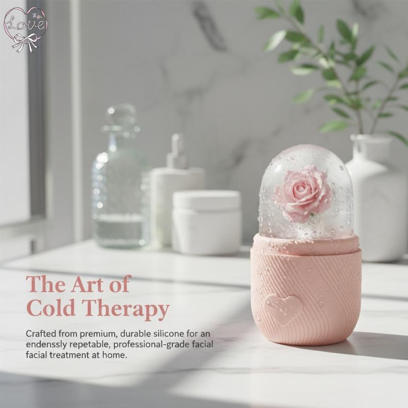 LAHB > Molde De Rolo Facial De Cubo De Gelo Para Resfriamento De Pele , 6 Cavidades , Massageador De Silicone Spa , Ferr