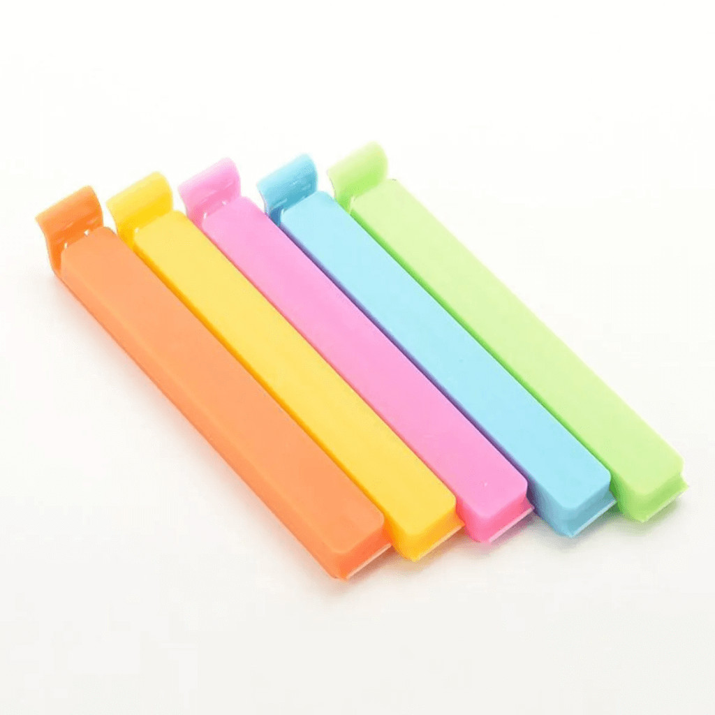 Kit C/5 Prendedor Pregador de Embalagem Colorido Para Fechar Saco De Comida De Plástico Clipe de Vedação Kehome