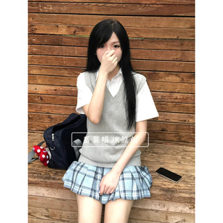 Lingquan jk uniforme saia Original genuíno Odamachi saia japonesa xadrez material escolar saia plissada saia azul