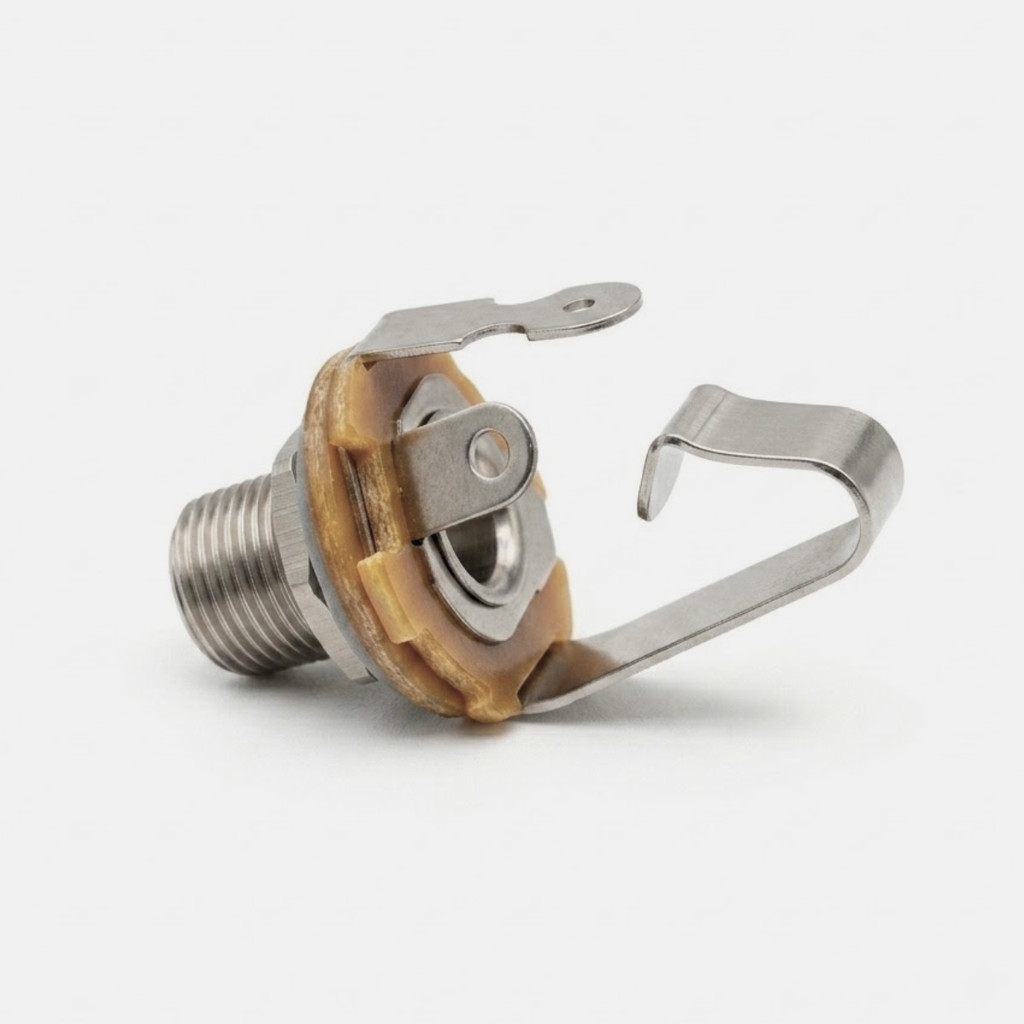 Jack 1/4" P10 Mono Longo Alpha Níquel Para Guitarras Contra Baixo E Luthieria
