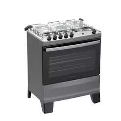 Fogão 5 Bocas Atlas Agile Up Com Mesa De Inox A Gás Bivolt Titanium