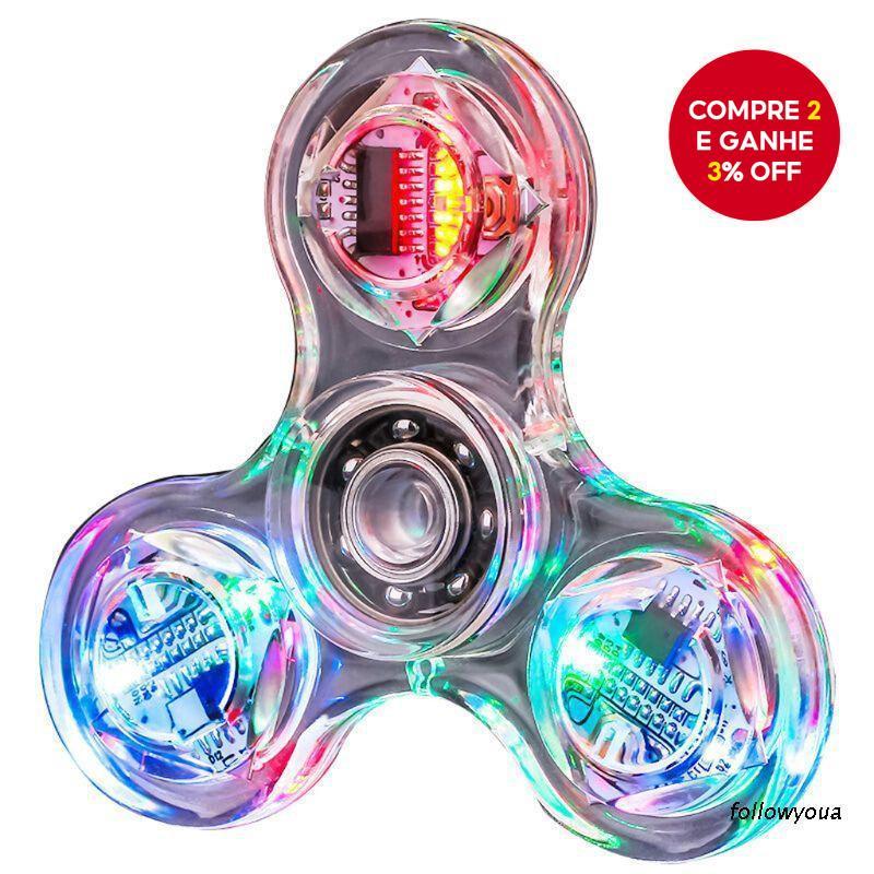 Fidget Spinner LED Luminoso Brilho Escuro