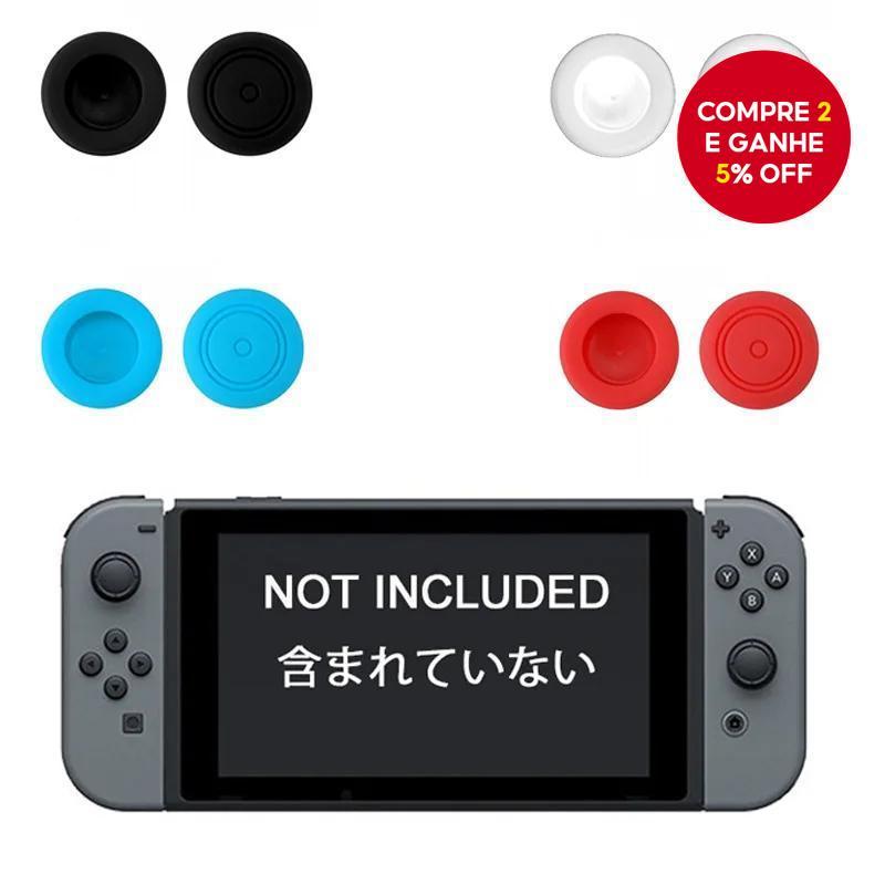 Capas de Silicone para os Botões Analógicos do Controle Nintendo Switch - Acessórios para Jogos