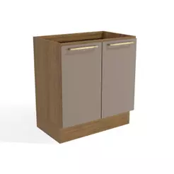 Balcão de Cozinha Modulado Botanic M623 c/ 2 Portas 80cm Nogueira/Fendi - Kappesberg