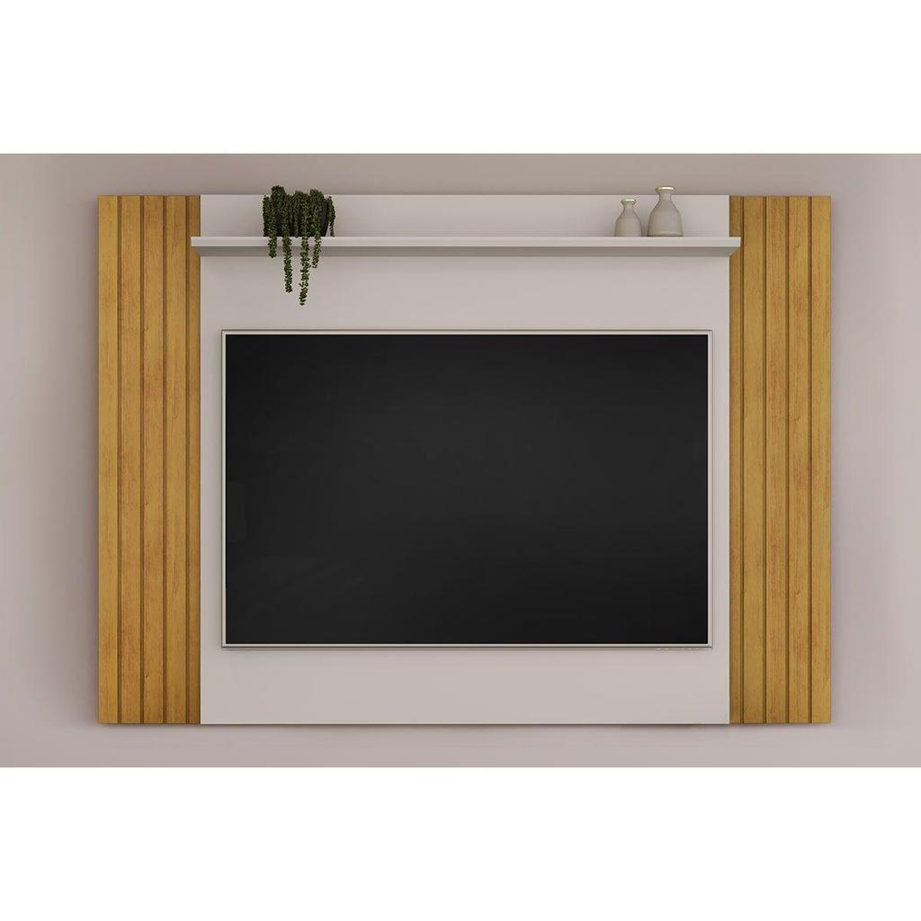 Painel Quarto p/ TV até 50 Pol Trend Ripado Extensível 108x136cm Cedro/Bali - DJ Móveis