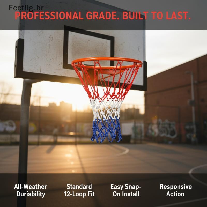 [Eccflig] Rede De Basquete Resistente , Nylon Trançado Durável , Várias Cores Para Uso Em Quadra BR