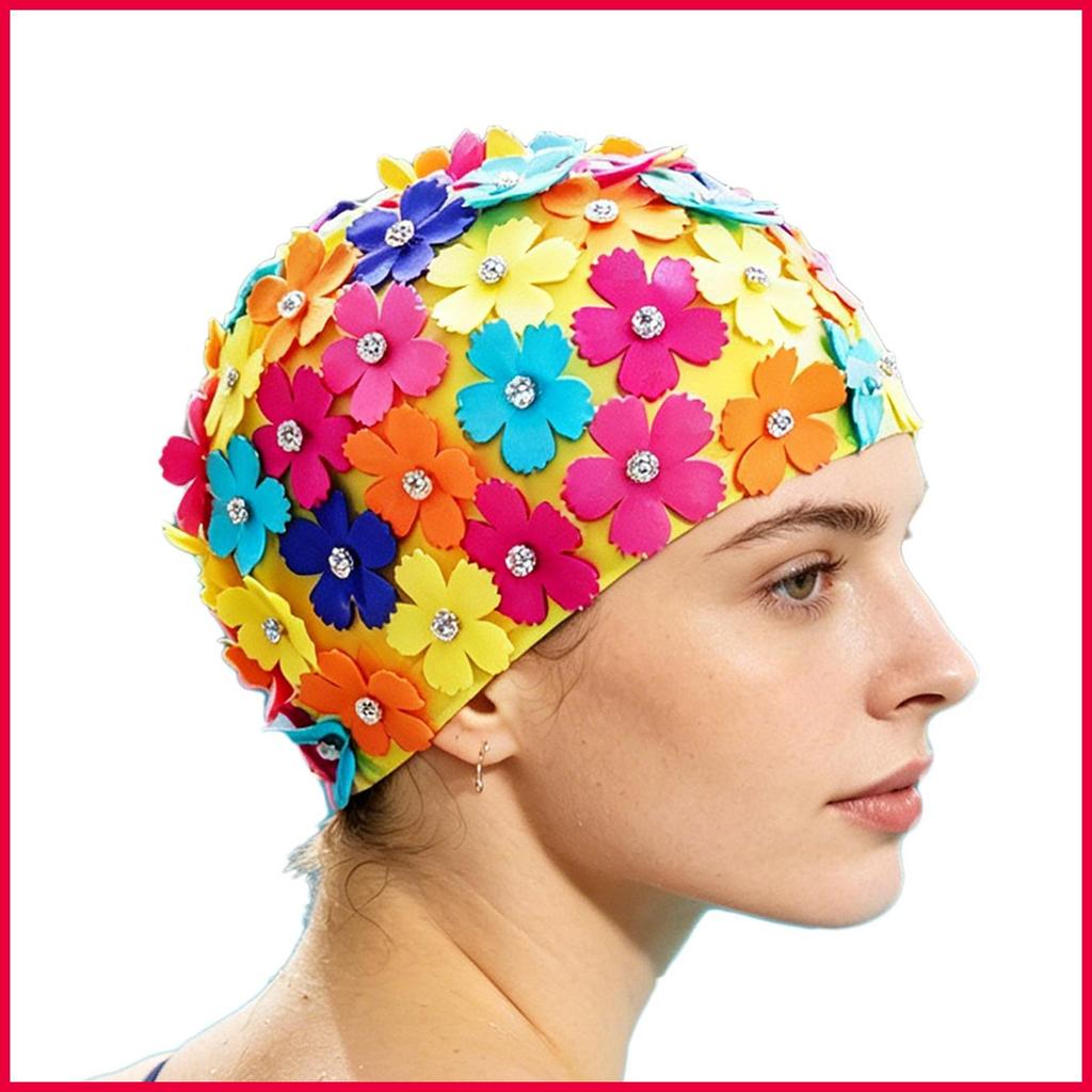 Chapéu De Natação Para Mulheres , À Prova D'água , Design De Pétalas , Moda , Banho Meninas , Esposas , Mães , wonabr